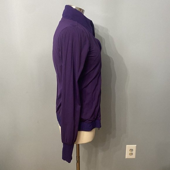 Lululemon Zip Jacket Ruching Thumb Hole Emblem Size 4 Purple - Picture 8 of 11